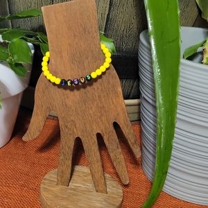 Christian spiritual saying bracelets - letter beads with multicolor beads.